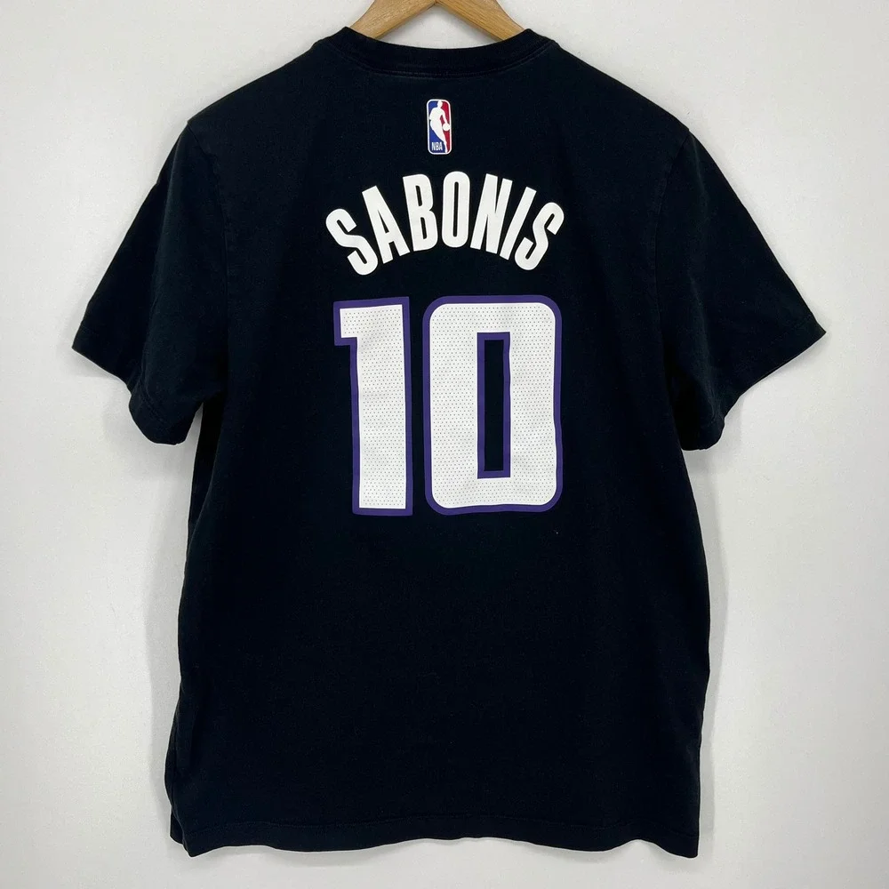 Jordan Sacramento Kings Domantas Sabonis #10 Black Statement T-Shirt Size L